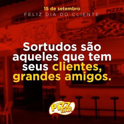 Aqui está a publicidade do Pizz Bar