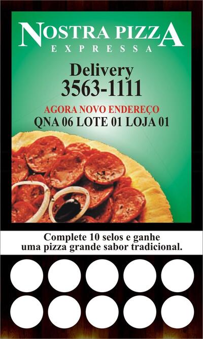 Aqui está a publicidade do Nostra Pizza