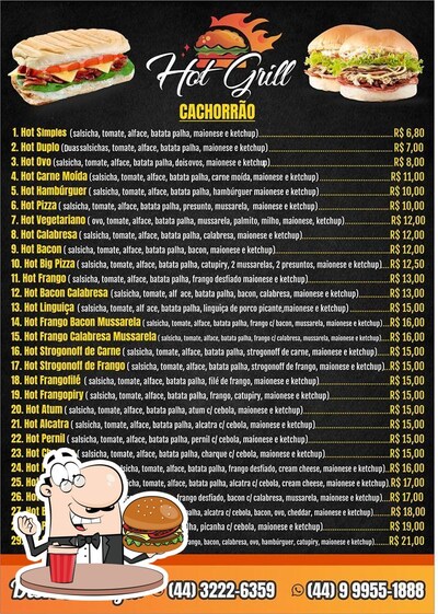 Os hambúrgueres do Hot Grill Lanches e Pizza Maringá PR irão satisfazer diferentes gostos