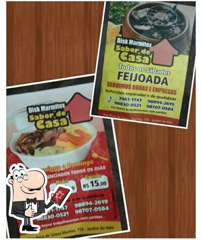 A publicidade apresenta informações sobre o Sabor de Casa