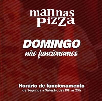 A publicidade mostra informações sobre o Mannas Pizza