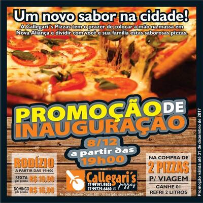 Olhe as informações sobre o Callegaris Pizzas