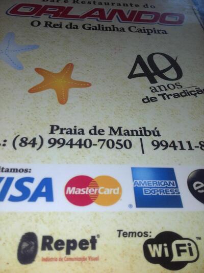 Aqui está a publicidade do Restaurante do Orlando