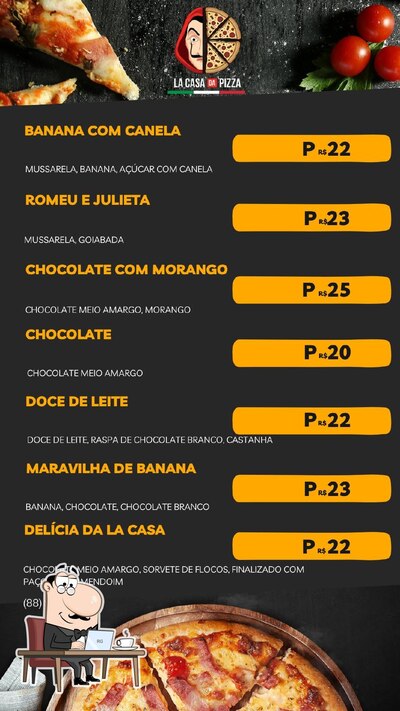 O interior do La Casa da Pizza