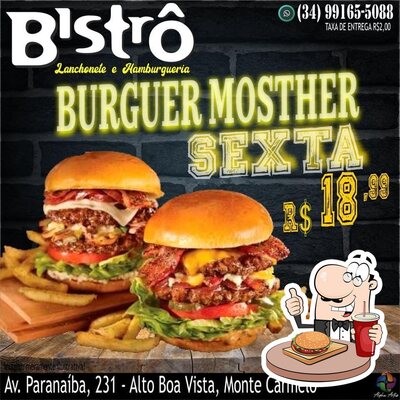 Consiga um hambúrguer no Bistrô