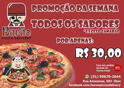 Consiga pizza no Barão Pizzas