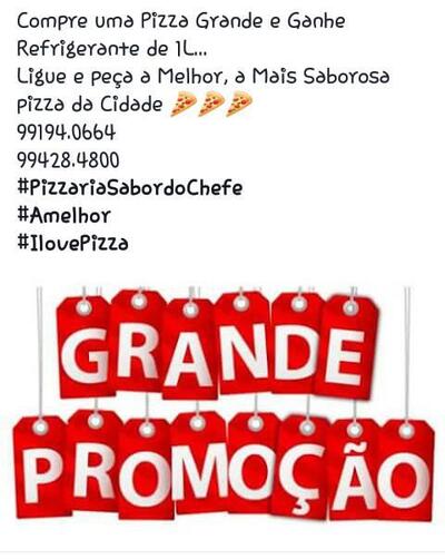 A publicidade apresenta informações sobre o Pizzaria Espaço do Chefe Itapagé CE