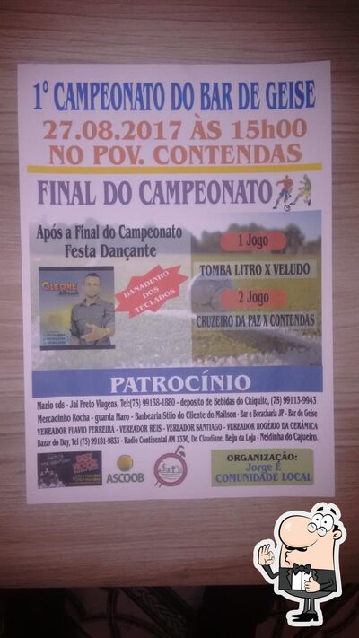 Aqui está a publicidade do Bar De Geise