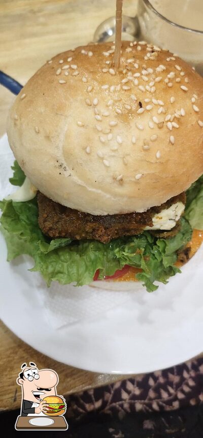 Treat yourself to a burger at Grand Bakery & Pizza Hub