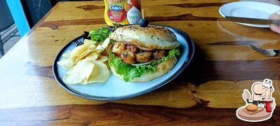 Order one of the burgers offered by PitStop Brew Pub