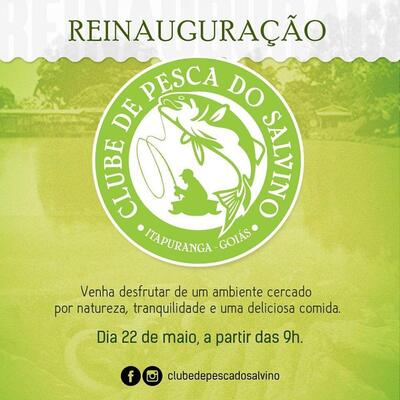 A publicidade apresenta informações sobre o Clube De Pesca Do Salvino
