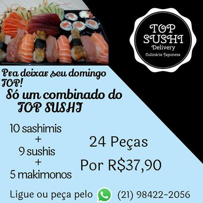 A publicidade mostra informações sobre o Carioca Sushi Delivery