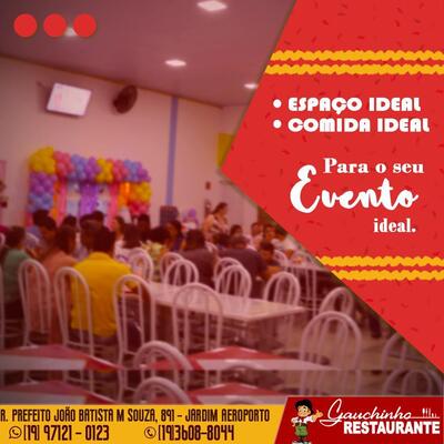 A publicidade mostra informações sobre o Gauchinho Restaurante