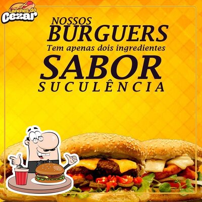 Peça um hambúrguer no Lanches do Cezar