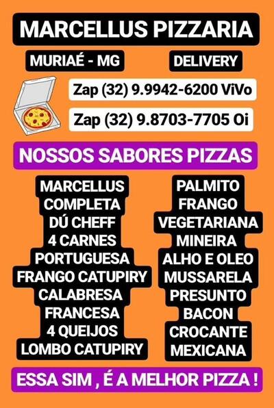 Veja as informações sobre o Marcellus Pizzaria