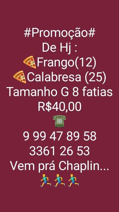 Olhe as informações sobre o Pizza e Grill - Chaplin