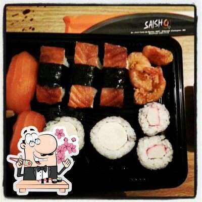 Rolos de sushi são disponibilizados no Saisho