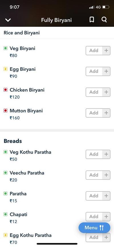 Fully Biryani Coimbatore has its own logo