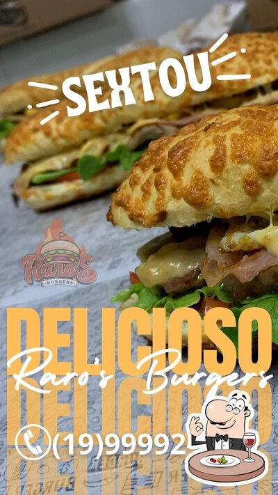 Platos en Raro's Burgers