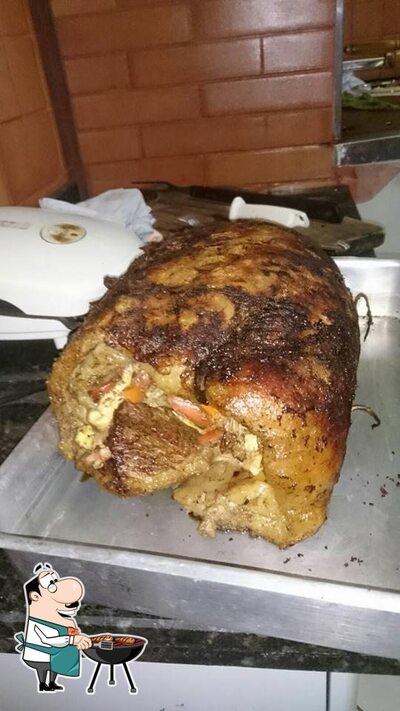 Peça pratos de carne do menu