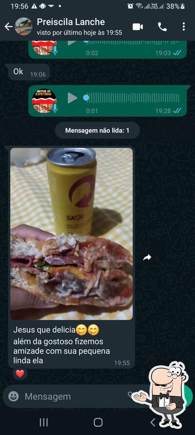 Você pode desfrutar de uma bebida do menu