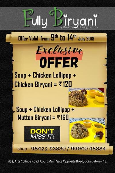 Check out the information about Fully Biryani Coimbatore