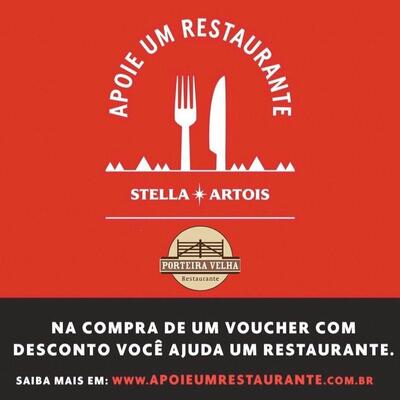A publicidade apresenta informações sobre o Restaurante Porteira Velha Betim MG