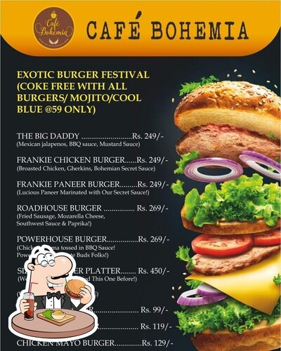 Treat yourself to a burger at Cafe Bohemia