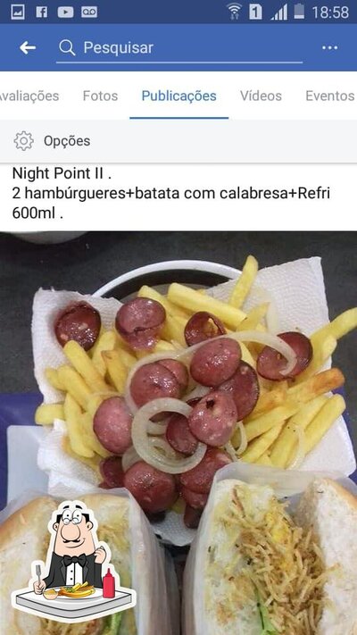 O Pizzaria Night Point oferece fritas