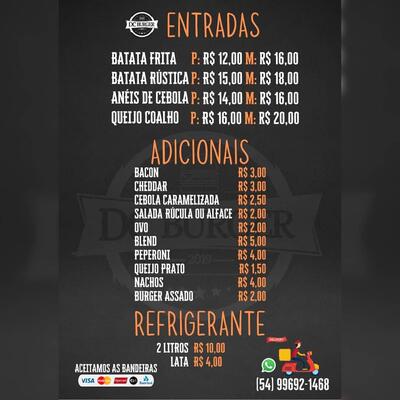 Aqui está a publicidade do DC Burger Delivery
