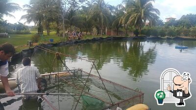 Desfrute da vista da área externa do Pesqueiro Pouso da Águia