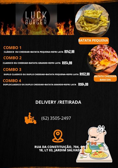 Platos en Luck Burger