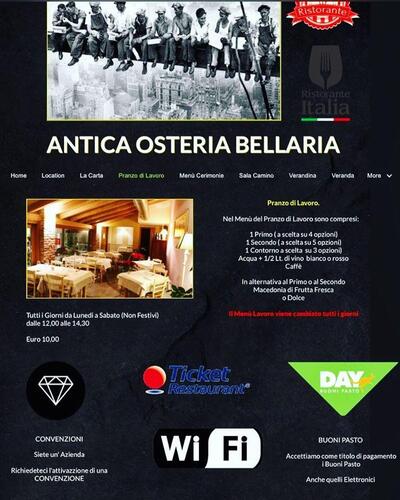 La pubblicità contiene informazioni su Antica Osteria Bellaria