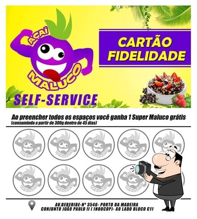 A publicidade apresenta informações sobre o açaí beach