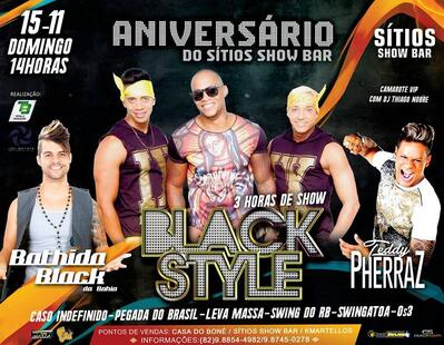 A publicidade apresenta informações sobre o Sítios Show Bar