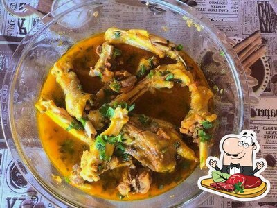 Experimente pratos de carne do menu