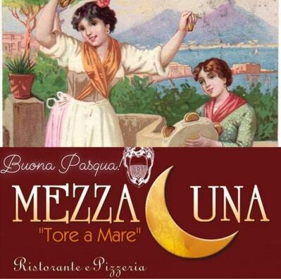 La pubblicità contiene informazioni su Ristorante E Pizzeria Mezza Luna “tore A Mare”