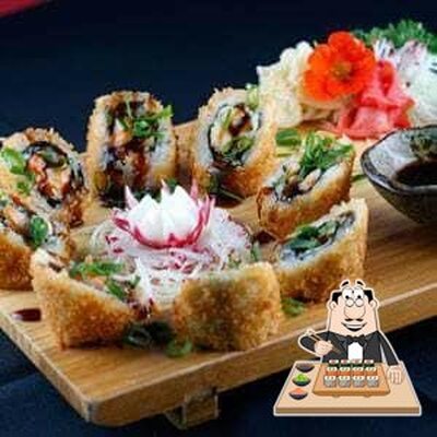 Rolos de sushi são disponibilizados no Kento Temakeria