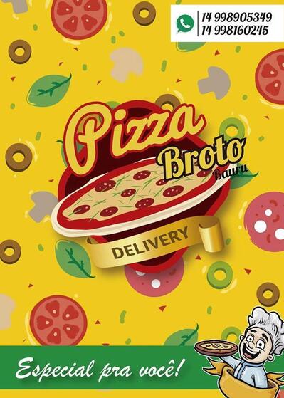 A publicidade mostra informações sobre o Pizza Broto Bauru