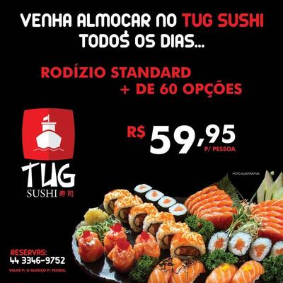 Aqui está a publicidade do TUG SUSHI Maringá PR
