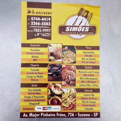 Aqui está a publicidade do Restaurante Simões