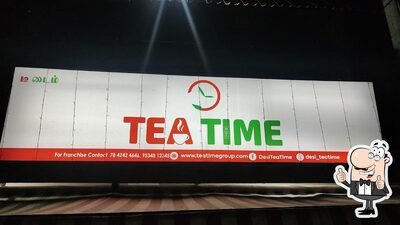 The advertisement displays information about Tea time