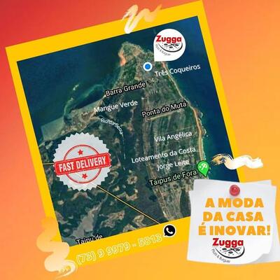 A publicidade apresenta informações sobre o Pizzaria / Zugga Pizza