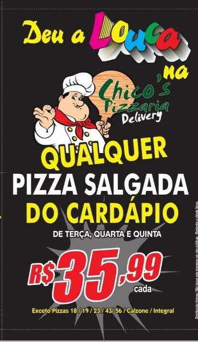 A publicidade mostra informações sobre o Chico's