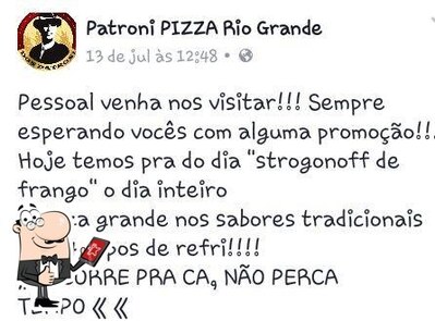 A representação visual da marca do Patroni Pizza
