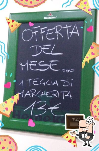 Il menu sulla lavagna mostra le opzioni possibili