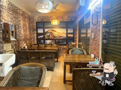 Take a seat at one of the tables at SnowlionCafe