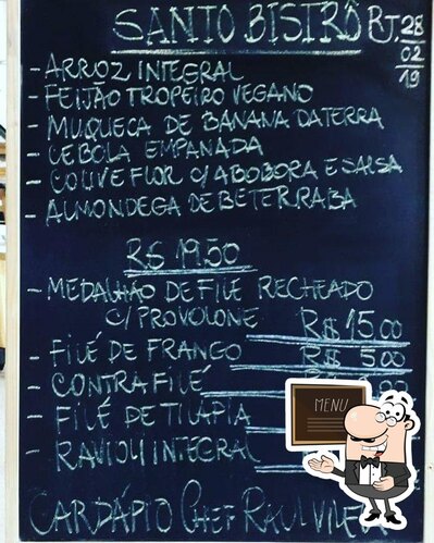 Dê uma olhada nos pratos do dia no quadro negro