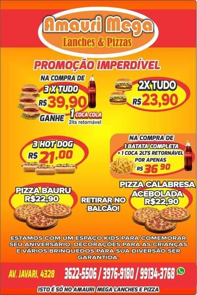 A representação gráfica da marca do Amauri Mega Lanches