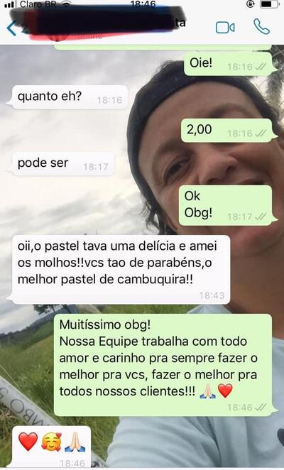 A publicidade apresenta informações sobre o Pastel da Ka